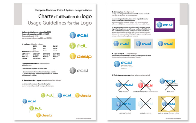ECSI conception suite de logos, site web et charte