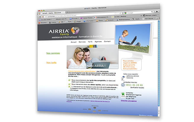 AIRRIA - conception et design du site internet - Airria Family